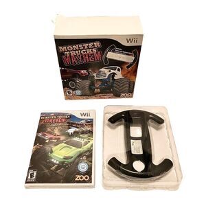 as: Monster trucks mayhem with racing wheel - Nintendo Wii - NIB - Read.